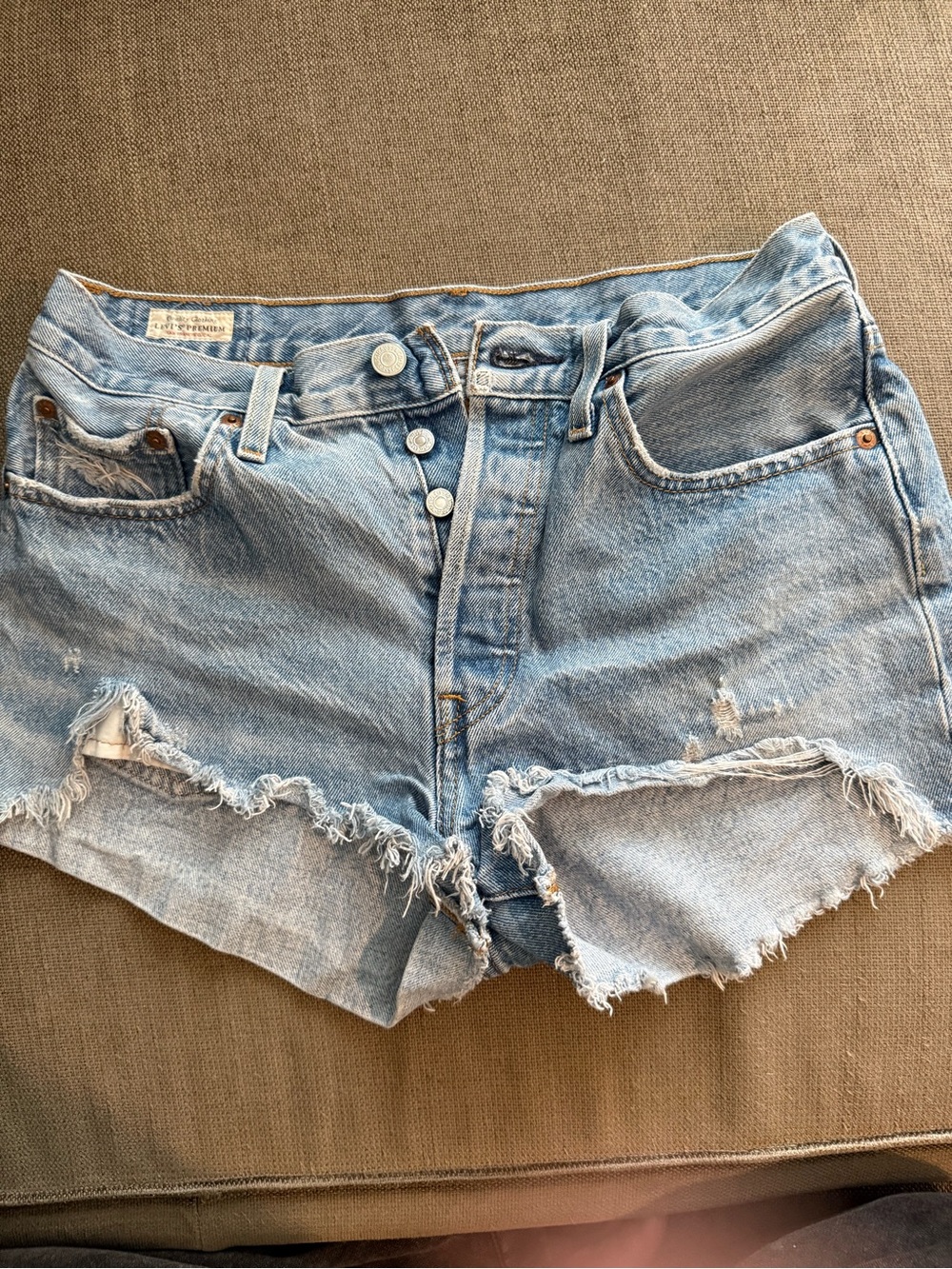 Levi’s 501 Light Blue Distressed Denim Women’s Shorts